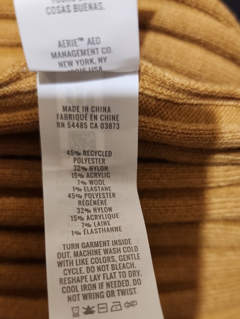 aerie Ribbed Pleated Skirt, Golden Yellow, Size Small - Picture 6 of 7